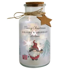 Card Factory Personalised Gonk Christmas Scene LED Glass Jar