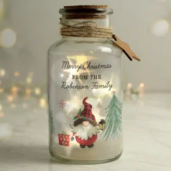 Card Factory Personalised Gonk Christmas Scene LED Glass Jar