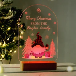 Card Factory Personalised Gonk Wooden Based LED Christmas Light