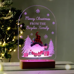Card Factory Personalised Gonk Wooden Based LED Christmas Light