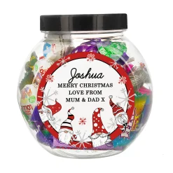 Kids Card Factory Personalised Gonks Christmas Sweets Jar