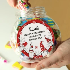 Kids Card Factory Personalised Gonks Christmas Sweets Jar