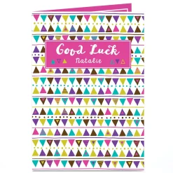 Discount Personalised Good Luck Card - Triangle Pattern New Job|Leaving