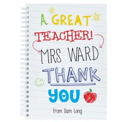 New Personalised Great Teacher Notebook Personalised Notebooks And Stationery|Notebooks & Stationery