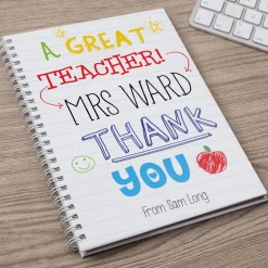 New Personalised Great Teacher Notebook Personalised Notebooks And Stationery|Notebooks & Stationery