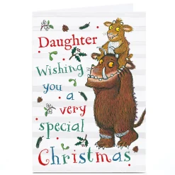 Best Personalised Gruffalo Christmas Card - Special wishes Daughter Christmas