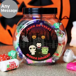 Outlet Personalised Halloween Characters Sweet Jar Chocolate & Sweets