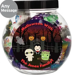 Outlet Personalised Halloween Characters Sweet Jar Chocolate & Sweets