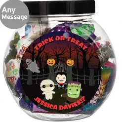 Outlet Personalised Halloween Characters Sweet Jar Chocolate & Sweets