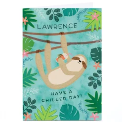 Kids Card Factory Personalised Hannah Steele Birthday Card - Chilled Sloth