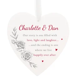Clearance Personalised Happily Ever After Large Hanging Heart Personalised Canvas & Wall Art|Photo Prints & Wall Art
