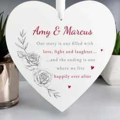 Clearance Personalised Happily Ever After Large Hanging Heart Personalised Canvas & Wall Art|Photo Prints & Wall Art