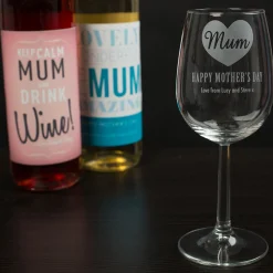 Card Factory Personalised Happy Mother's Day Heart Wine Glass