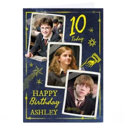 Kids Card Factory Personalised Harry Potter Birthday Card - Harry Hermione Ron