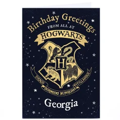 Kids Card Factory Personalised Harry Potter Birthday Card - Greetings From Hogwarts