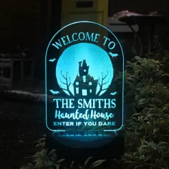Sale Personalised Haunted House Halloween Solar Light New Home Gifts|Gifts For Him