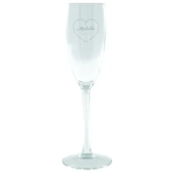 Hot Personalised Heart Champagne Glass - Any Name & Date Personalised Glasses|Glassware