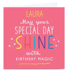 Clearance Personalised Hello! Card - Special day Shine Kids For Sister|For Niece