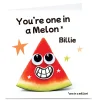 Card Factory Personalised Hello Munki Card - One In A Melon