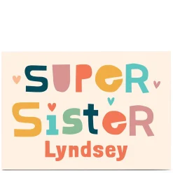 Clearance Personalised Hello Munki Card - Super Sister For Sister|Birthday