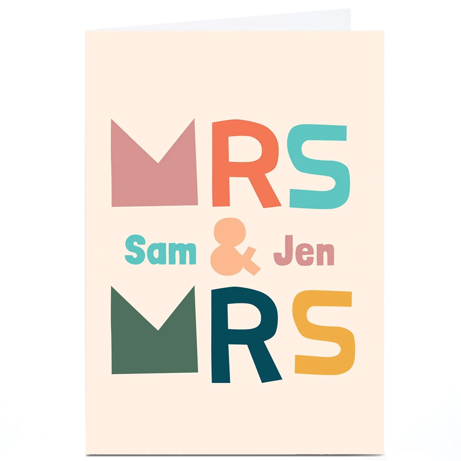 Card Factory Personalised Hello Munki Wedding Card - Mrs & Mrs