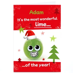 Personalised Hello Munki Christmas Card - Most Wonderful Lime Funny|Christmas
