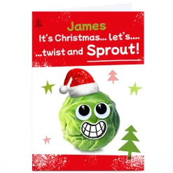 Card Factory Personalised Hello Munki Christmas Card - Twist & Sprout