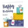 Card Factory Personalised Hello Munki Birthday Card - Pile Of Presents