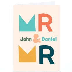 Card Factory Personalised Hello Munki Wedding Card - Mr & Mr