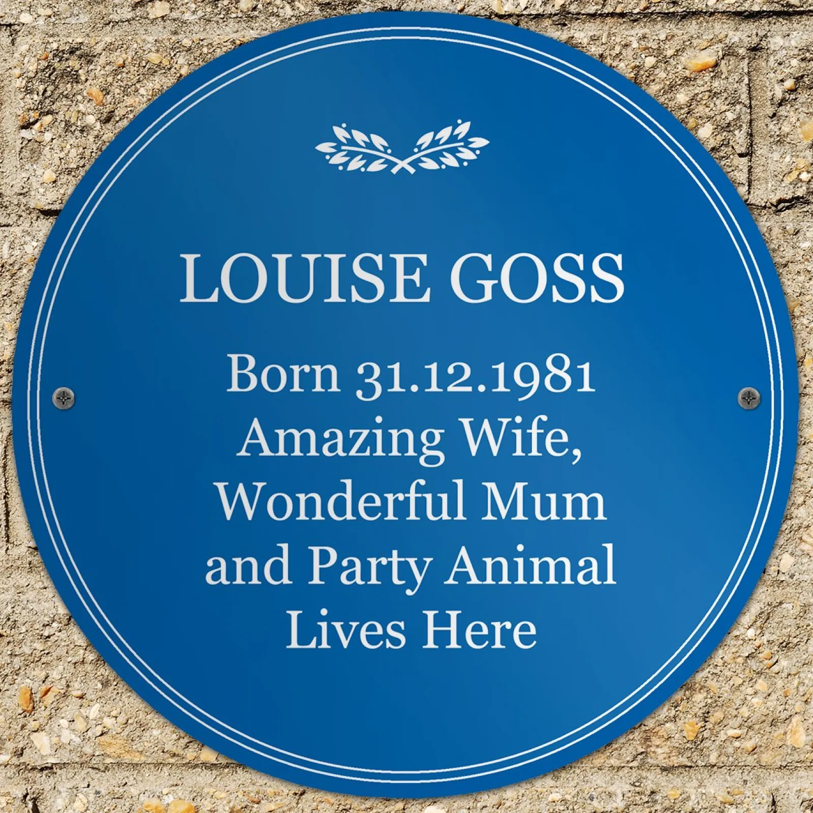 Card Factory Personalised Heritage Blue Plaque - Birthday