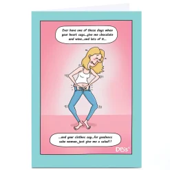 Online Personalised Heritage DB's Card - A Chocolate & Wine Day! Any Occasion|Funny