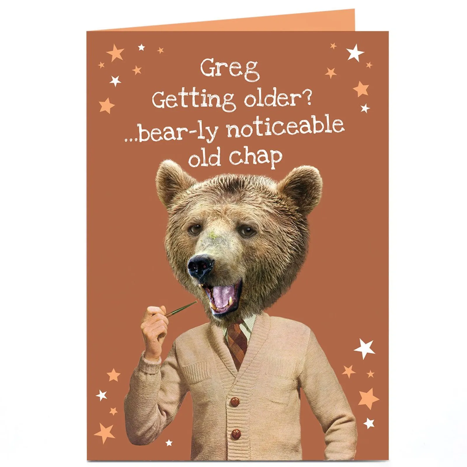 New Personalised Heritage Wild Birthday Card - Bear-ly Noticeable For Son|For Friend
