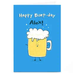 Sale Personalised Hew Ma Birthday Card - Happy Burp-day! Funny|Birthday