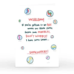 Card Factory Personalised Hew Ma Birthday Card - Losing Your Marbles