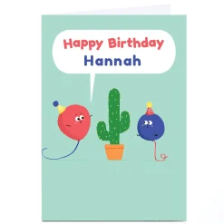 Card Factory Personalised Hew Ma Birthday Card - Cactus