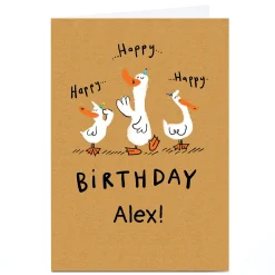 Kids Card Factory Personalised Hew Ma Birthday Card - Happy Happy Happy