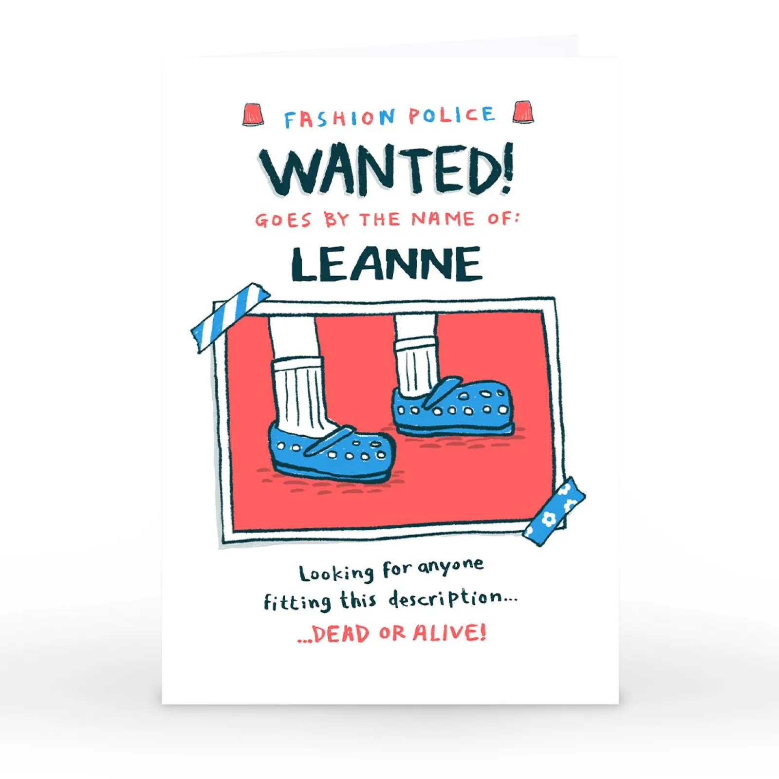 Card Factory Personalised Hew Ma Card - Fashion Police