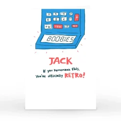 Card Factory Personalised Hew Ma Card - Retro Calculator