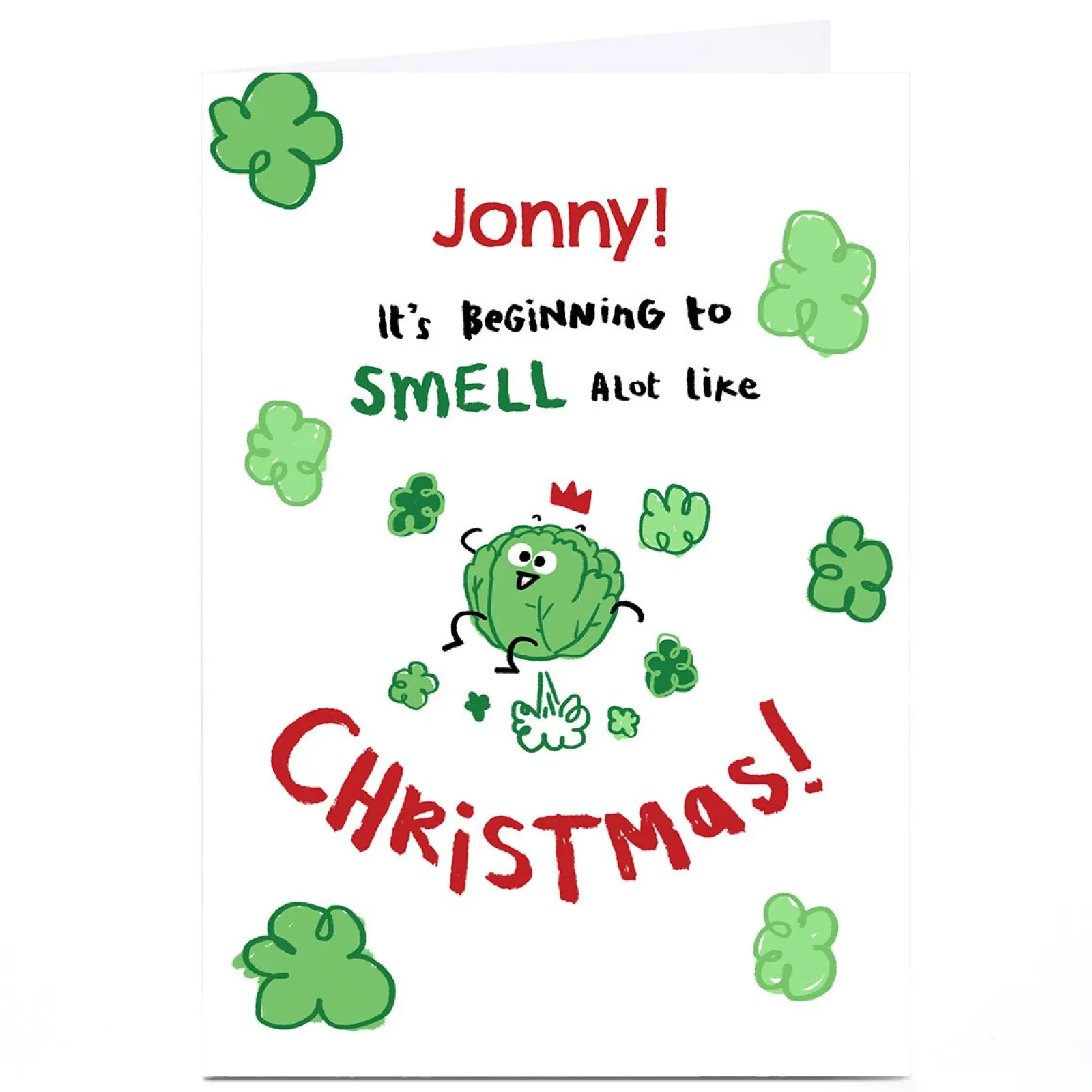 Card Factory Personalised Hew Ma Christmas Card - Smell a lot like