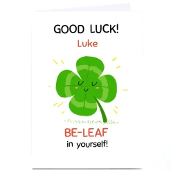Clearance Personalised Hew Ma Good Luck Card - Clover Funny|Good Luck