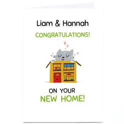 Hot Personalised Hew Ma New Home Card New Home