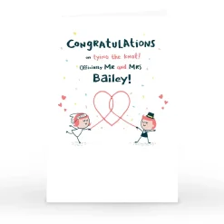 Card Factory Personalised Hew Ma Wedding Card - Tying The Knot