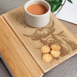 Card Factory Personalised Highland Cow Sofa Tray