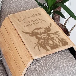 Card Factory Personalised Highland Cow Sofa Tray