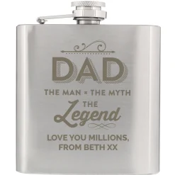Hot Personalised Hip Flask - Dad The Legend Personalised Jewellery And Keepsakes|Jewellery & Keepsakes
