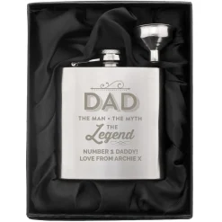 Hot Personalised Hip Flask - Dad The Legend Personalised Jewellery And Keepsakes|Jewellery & Keepsakes