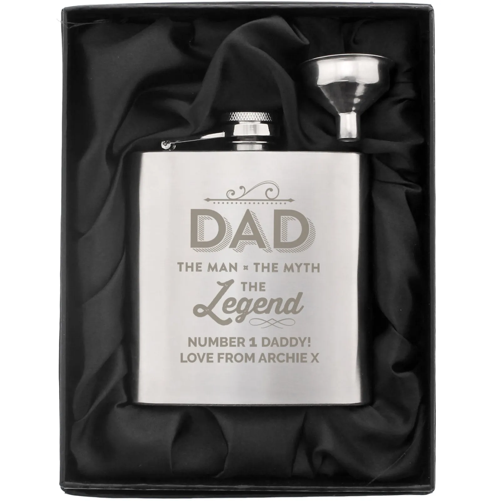 Hot Personalised Hip Flask - Dad The Legend Personalised Jewellery And Keepsakes|Jewellery & Keepsakes