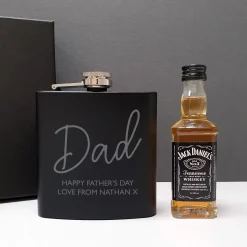 Discount Personalised Hip Flask & Jack Daniels Whiskey Gift Set Personalised Jewellery And Keepsakes|Gifts For Him