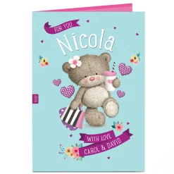 Outlet Personalised Hugs Bear Card - With Love Kids Any Occasion|Thank You