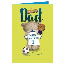 Card Factory Personalised Hugs Bear Card - Dad Top Of The League